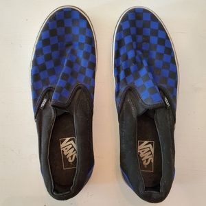 Blue and Black Checkerboard Vans